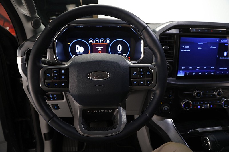 The interior of a 2021 Ford F-150 pickup is displayed in Ferndale, Mich. A semiconductor shortage and a February winter storm have combined to force Ford to build F-150 pickups without some computers.
(AP)