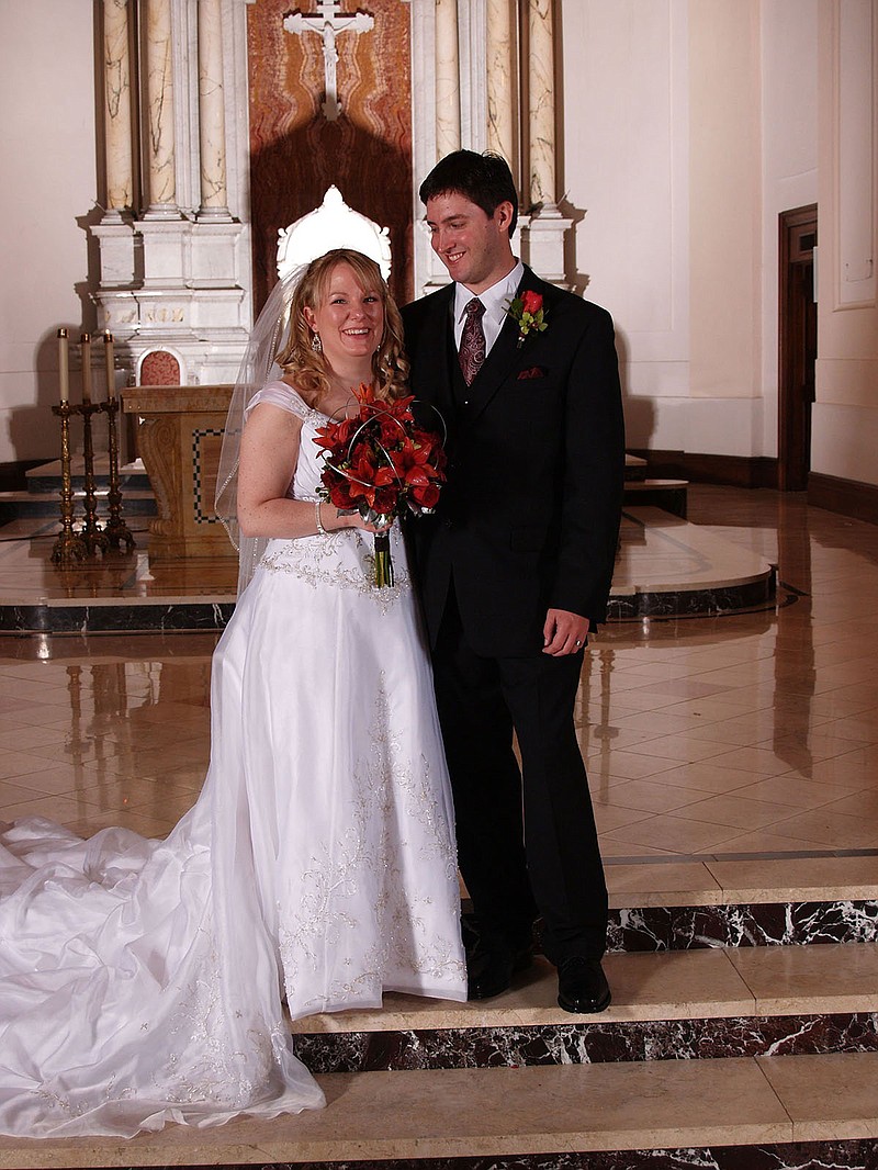 Tracy Goode and Tim Holder were married on Nov. 8, 2009. Tim was sick on their wedding day, but he felt better as soon as he saw Tracy. "I just went from feeling awful to just feeling incredibly wonderful and blessed," he says. (Special to the Democrat-Gazette)