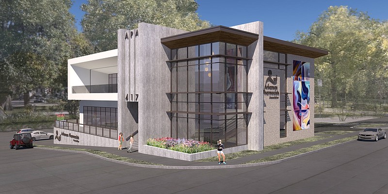 An artist rendering of the proposed new headquarters for the Arkansas Pharmacist Association in Little Rock. Courtesy of RPPY Architects.