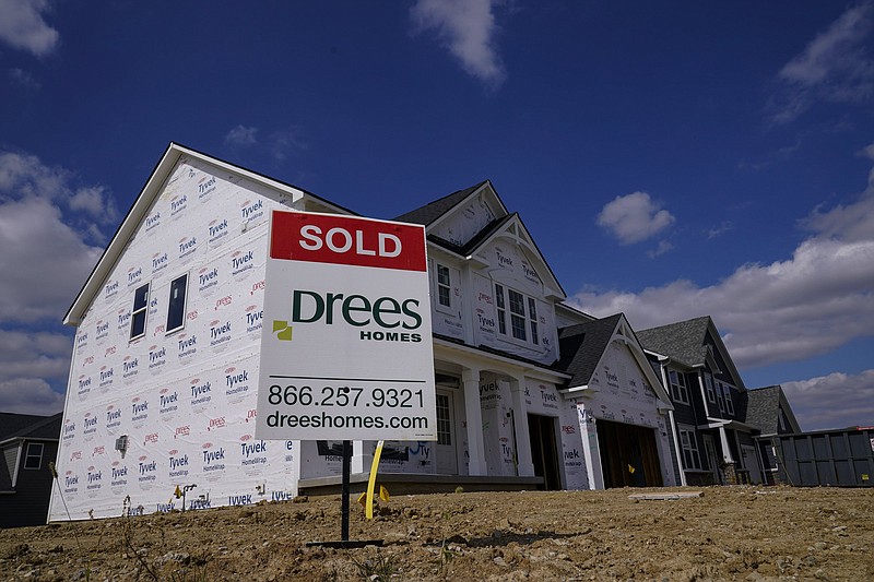 New home construction continues as mortgage rates fell this week for the first time in more than two months.
(AP)
