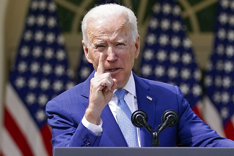 President Joe Biden on Thursday urged Congress to act on gun legislation. “They’ve offered plenty of thoughts and prayers,” he said, but no laws. “Enough prayers. Time for some action.” More photos at arkansasonline.com/49dc/.
(AP/Andrew Harnik)