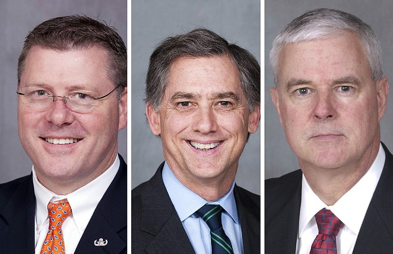 Three of Arkansas' congressmen, from left: Rep. Rick Crawford, 1st District; Rep. French Hill, 2nd District; and Rep. Steve Womack, 3rd District.