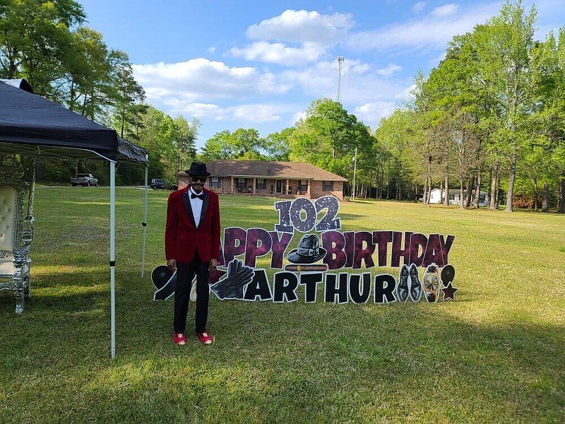 Arthur Winright celebrated his 102nd birthday on April 5 with a parade by his home and treats from his family. Winright, a World War II veteran, is originally from Strong and now resides in El Dorado. (Contributed)