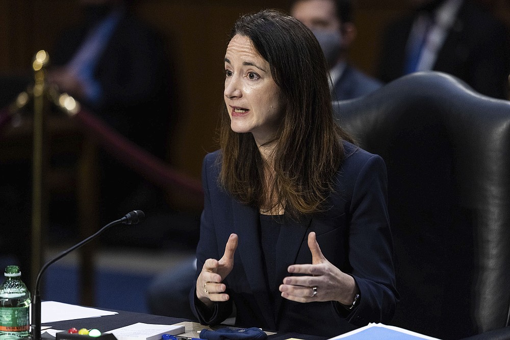 Director Avril Haines of the Office of the Director of National Intelligence (ODNI) testifies during a Senate Select Committee on Intelligence hearing about worldwide threats, on Capitol Hill in Washington, Wednesday, April 14, 2021. (Graeme Jennings/Pool via AP)