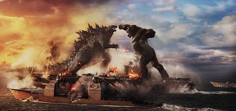 Godzilla and King Kong fight it out in "Godzilla vs. Kong," which set a record for box office receipts during the pandemic with more than $60 million.