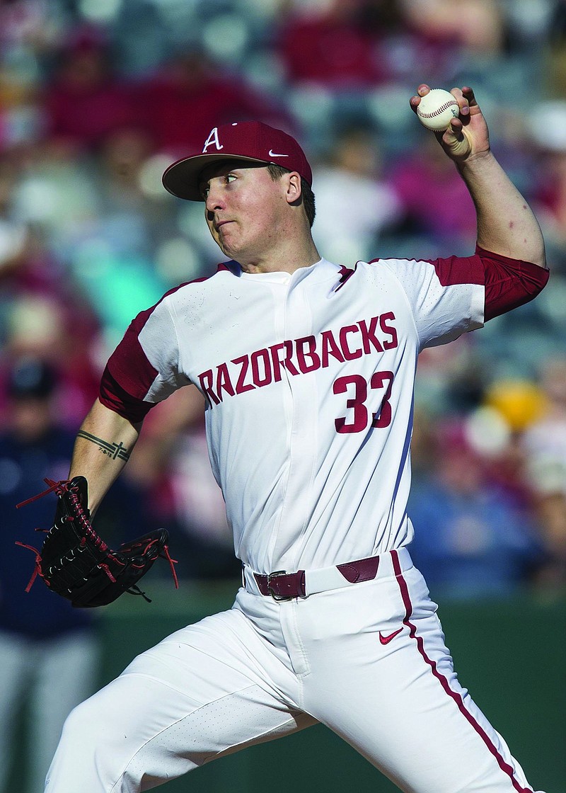 Patrick Wicklander, who became the Friday starter for Arkansas three weeks ago, has made strides on the field since he learned about having Type 1 diabetes. The diagnosis was made in May.
(Arkansas Democrat-Gazette/Andy Shupe)