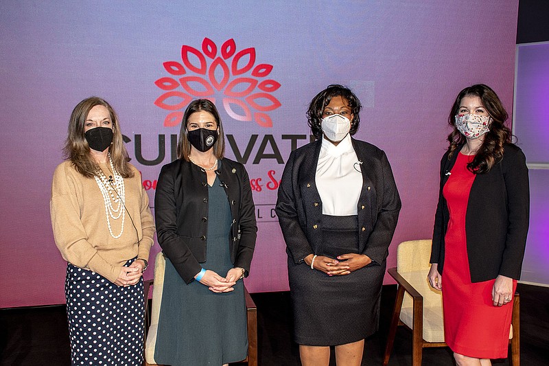 Panel members Kristi Moody, Alison R. Williams, Tanya James and Adrienne Baker.
(Arkansas Democrat-Gazette/Cary Jenkins)