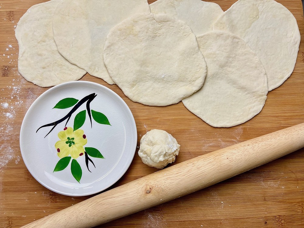 Harriett Aldridge's Sopapillas waiting to go into the frying oil. (Arkansas Democrat-Gazette/Kelly Brant)