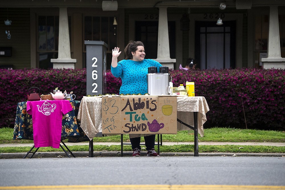 Owner Abbi Siler intends to keep doing her outdoor tea stand, inaugurated in March 2020 at the start of the pandemic, once she reopens the interior of Abbi’s Teas & Things, 2622 Kavanaugh Blvd., Little Rock, May 12.
(Democrat-Gazette file photo)