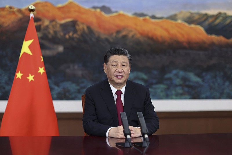 Chinese President Xi Jinping gives a keynote speech via video Tuesday for the opening ceremony of the Boao Forum for Asia in Beijing. Xi will “deliver an important speech” during the virtual climate summit that President Joe Biden is hosting today and Friday, the Xinhua News Agency said.
(AP/Xinhua/Ju Peng)