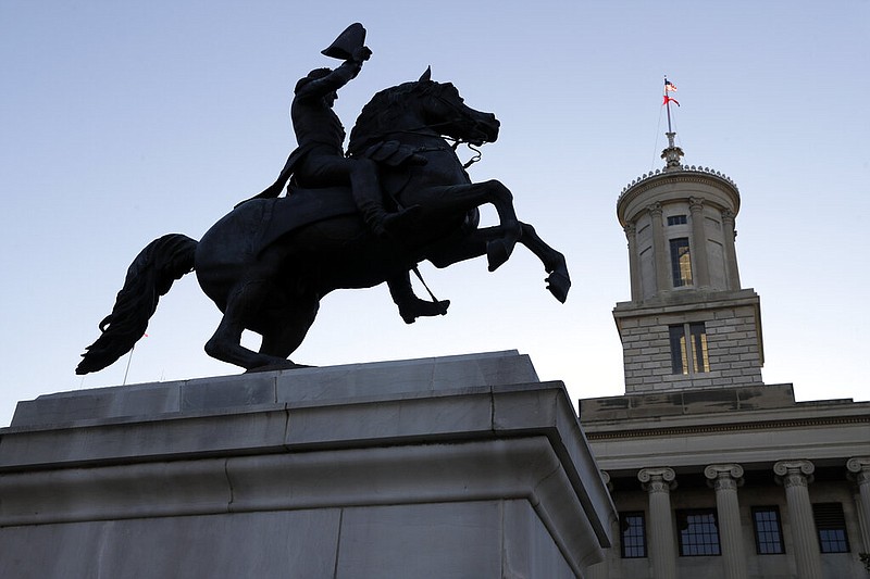 The statue of Andrew Jackson is seen on the grounds of the Tennessee state Capitol in Nashville in this Jan. 8, 2020, file photo. (AP/Mark Humphrey)