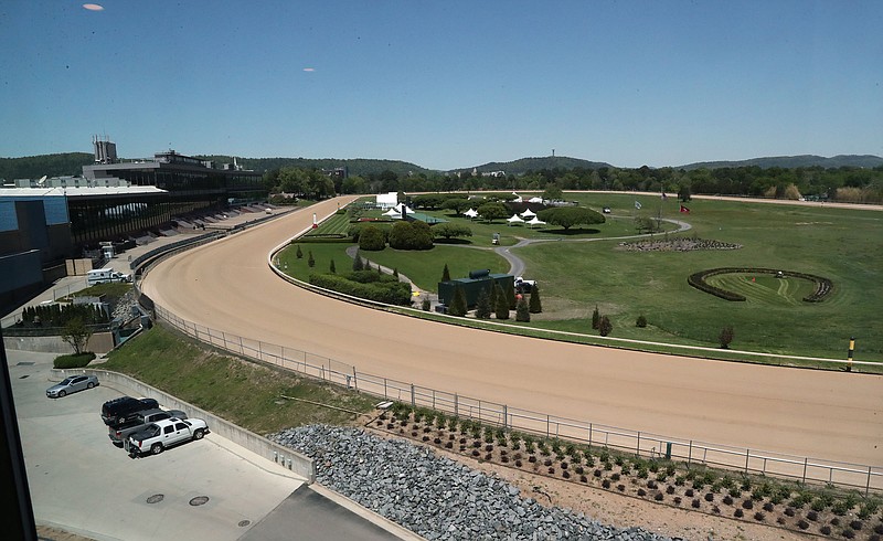 The view from a sixth-floor room floor at Oaklawn Racing Casino Resort’s hotel. (The Sentinel-Record/File photo)