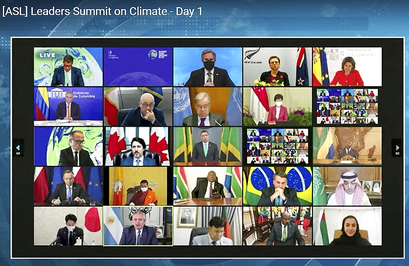 In this image from video world leaders participate in the White House Climate Leaders Summit via Zoom Thursday, April 22, 2021. (AP Photo)