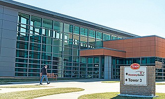 The exterior of the Tyson Foods Inc. headquarters  in Springdale is shown in this Friday, Feb. 5, 2016 file photo.
(NWA Democrat-Gazette/ANTHONY REYES)