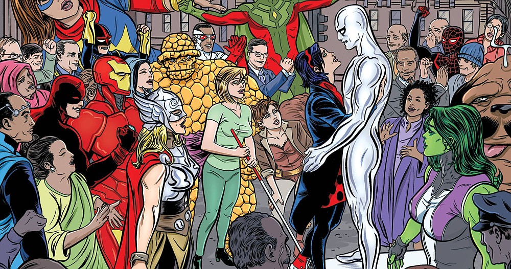 One of Michael Allred’s panels for Marvel’s Silver Surfer comics.