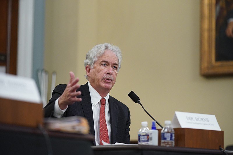 CIA Director William Burns testifies during a House Intelligence Committee hearing on Capitol Hill in Washington, Thursday, April 15, 2021. (Al Drago/Pool via AP)