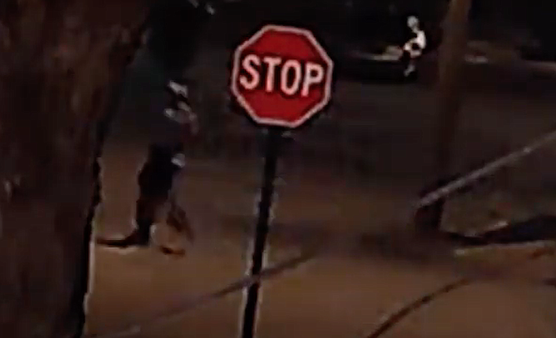 A suspect in four stabbings is shown in this screenshot of video provided by the Little Rock Police Department.