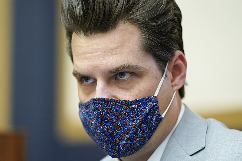 U.S. Rep. Matt Gaetz, R-Fla., attends a House Judiciary committee hearing last month at the Capitol in Washington. Gaetz rose to national prominence as a supporter of Donald Trump. He now faces several investigations regarding sex and public corruption allegations.
(AP file photo/J. Scott Applewhite)