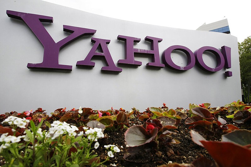FILE - The Yahoo logo is displayed outside of offices in Santa Clara, Calif., in this Monday, April 18, 2011, file photo. (AP/Paul Sakuma, File)
