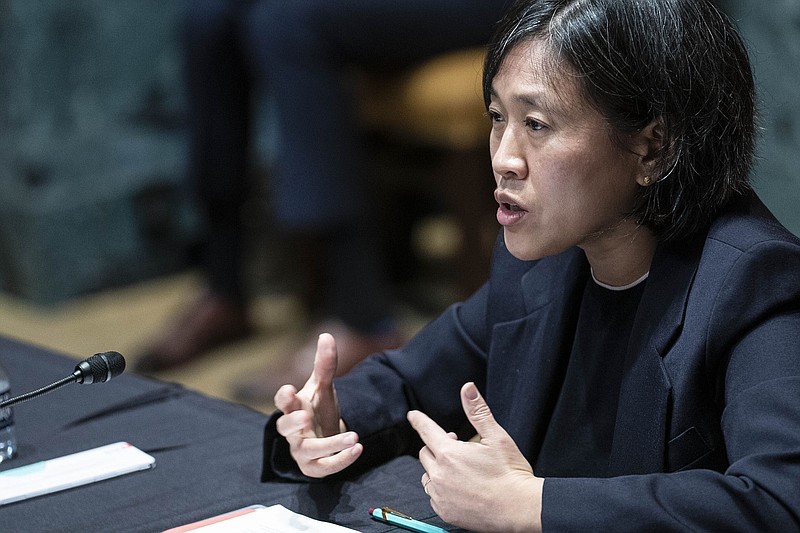 Katherine Tai, the U.S. trade representative, said in a statement Wednesday that the Biden administration is throwing its support behind efforts to waive intellectual property protections for covid-19 vaccines in a bid to speed up the end of the pandemic.
(AP/Sarah Silbiger)