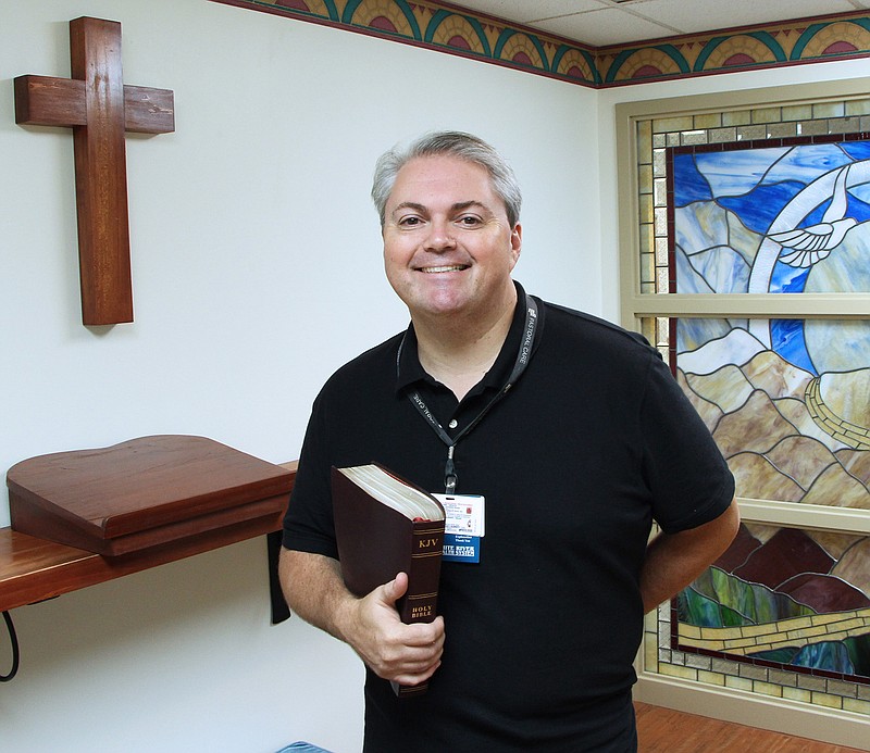 In 2019, Chad Graves was hired part time by White River Health System to enhance the system’s Pastoral Care Program. Graves, who is also a pastor at the Compass Church in Batesville, provides care to patients, families and staff.