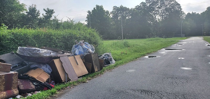Illegal dumping found on West Short Reeker in Pine Bluff. 
(Pine Bluff Commercial/Eplunus Colvin)