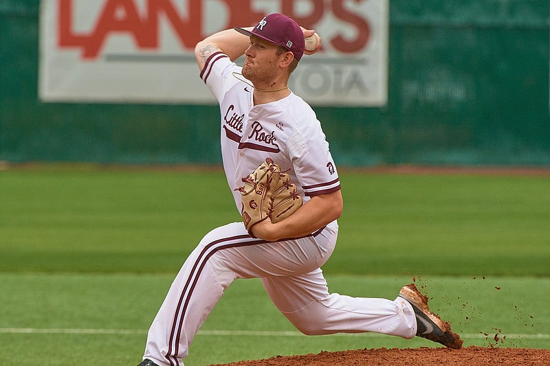 UALR pitcher Aaron Barkley is so versatile that Coach Chris Curry said he’ll bring him out of the bullpen no matter what the situation calls for. “When we think the game is at its most crucial point, when it’s in consequence, we’re going to bring Barkley into the game,” Curry said.
(Photo courtesy UALR Athletics)