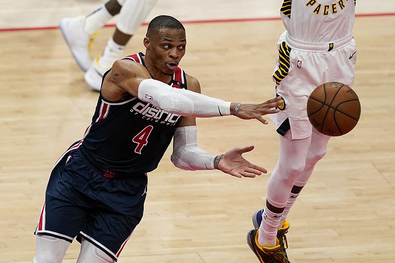 Washington Wizards point guard Russell Westbrook has 180 triple-doubles in his NBA career. He can tie Oscar Robertson for the career record as early as today. Robertson’s mark has stood since 1974.
(AP/Alex Brandon)