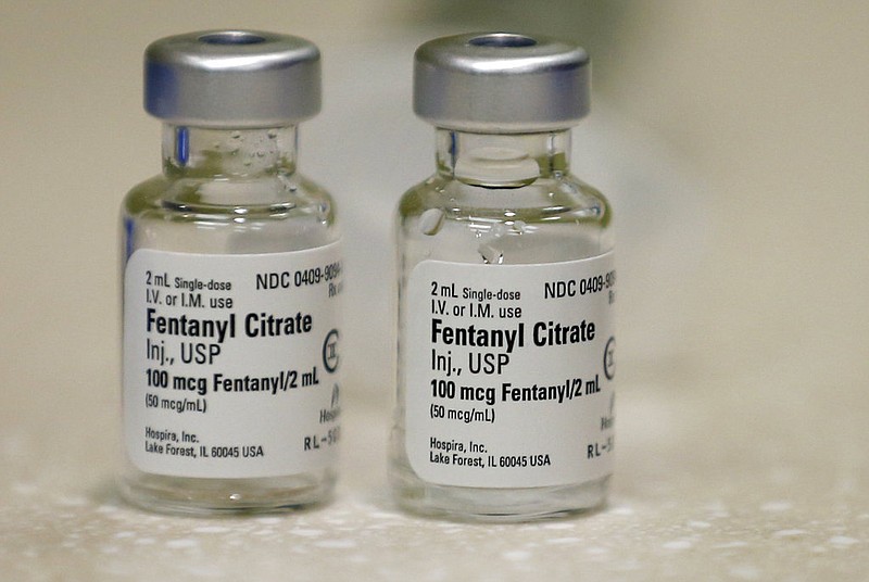 Small vials of fentanyl are shown in this June 1, 2018, file photo. (AP/Rick Bowmer)
