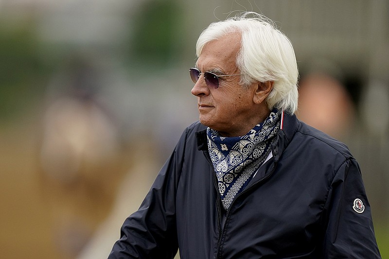 Trainer Bob Baffert won’t be in attendance at Saturday’s Preakness Stakes after Medina Spirit failed a post-race drug test after the horse’s victory in the Kentucky Derby.
(AP/Charlie Riedel)