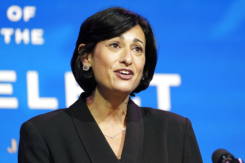 FILE - In this Tuesday, Dec. 8, 2020 file photo, Dr. Rochelle Walensky, speaks during an event in Wilmington, Del. (AP Photo/Susan Walsh, File)