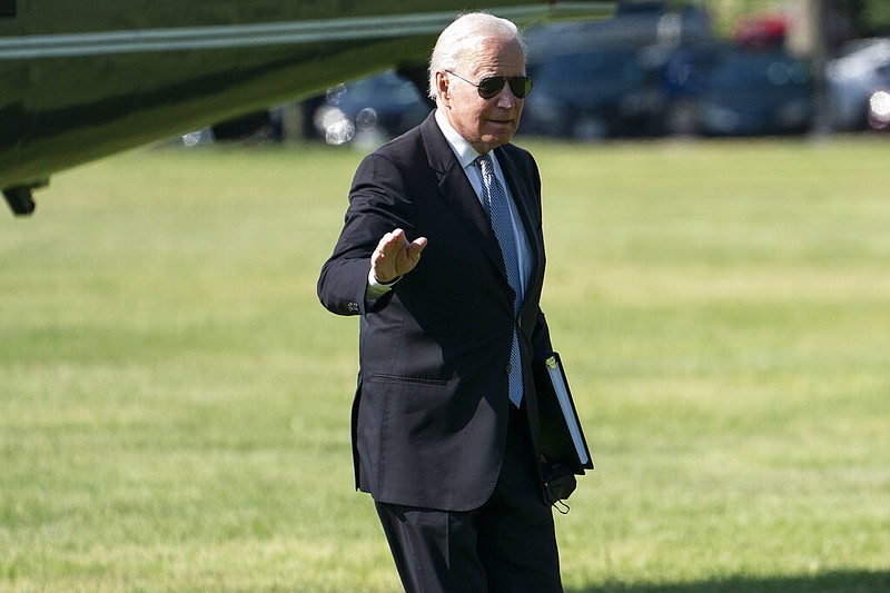President Joe Biden arrives at the White House after spending the weekend at his Delaware home, Monday, May 17, 2021, in Washington. (AP Photo/Evan Vucci)
