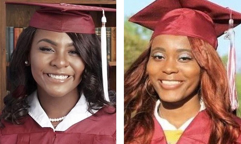 Indonesia Jackson (left) and Charlese De-Ann Colen, the valedictorian and salutatorian, respectively, of Pine Bluff High School's 2021 graduating class, are shown in this undated composite photo.