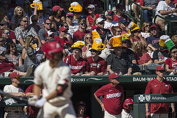 Beer hats have become tradition at Arkansas baseball games