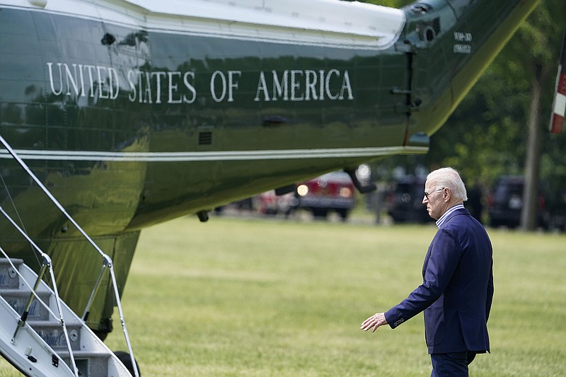 President Joe Biden walks to Marine One from the Ellipse at the White House on Saturday for a weekend trip to Camp David. He leaves behind a more relaxed White House staff.
(AP/Alex Brandon)