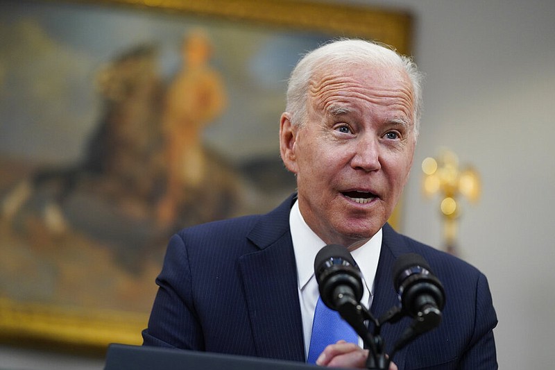 President Joe Biden speaks in the Roosevelt Room of the White House in Washington in this May 13, 2021, file photo. (AP/Evan Vucci)