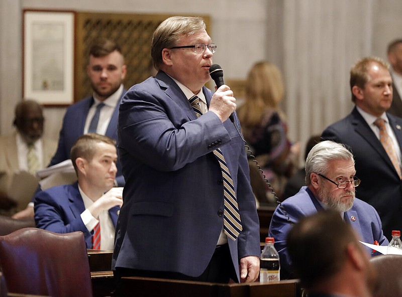 Tennessee state Rep. Tim Rudd, R-Murfreesboro, speaks during a House session in Nashville in this April 15, 2019, file photo. (AP/Mark Humphrey)