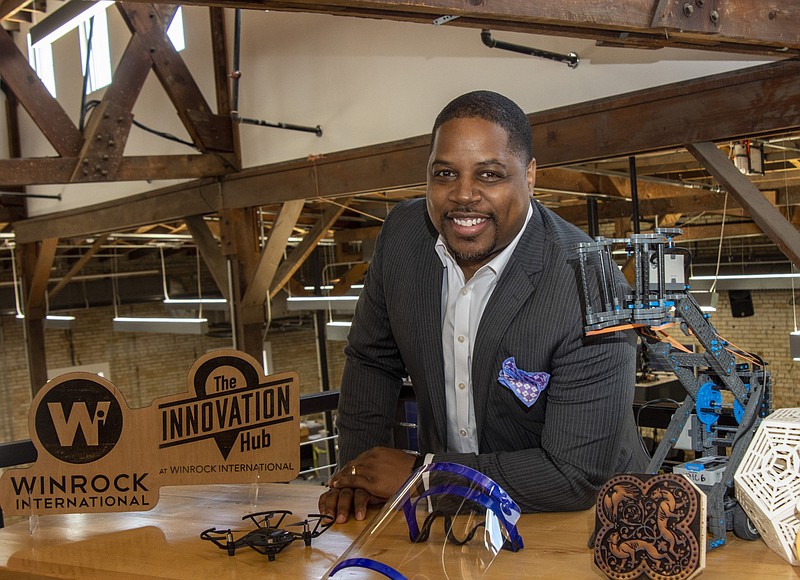 Dr. Christopher M. Jones, executive director of the Arkansas Regional Innovation Hub, is shown at the facility in this August 2020 file photo. (Arkansas Democrat-Gazette/Cary Jenkins)