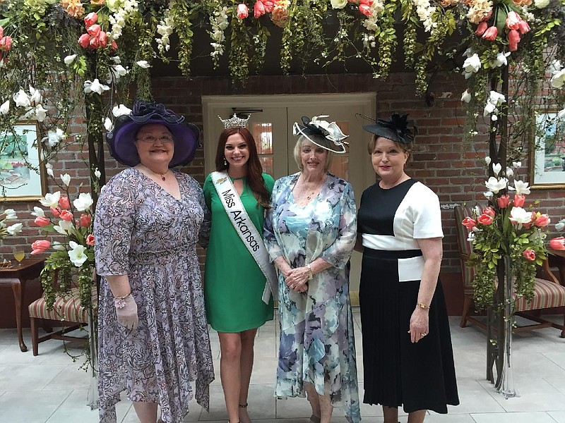 Elizabeth Eggleston and Elaine Strickland of El Dorado recently attended the First Lady’s Annual Spring Tea at the Governor’s Mansion. Pictured from left are Eggleston; Miss Arkansas 2019/2020 Darynne Dahlem, of Greenwood; Strickland; and First Lady Susan Hutchinson.