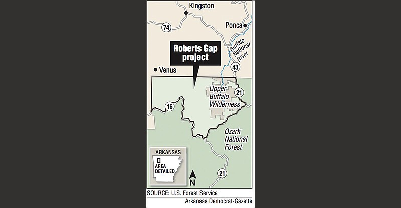 A map showing the location of the Roberts Gap project.