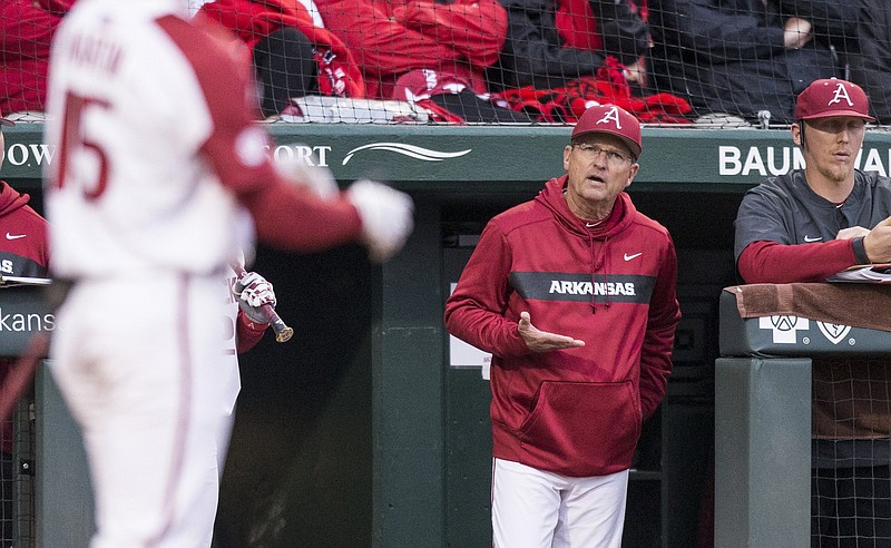 Coach Dave Van Horn and Arkansas played 34 games this season against teams in the NCAA Tournament, including facing six of the top eight national seeds.
(Democrat-Gazette file photo)
