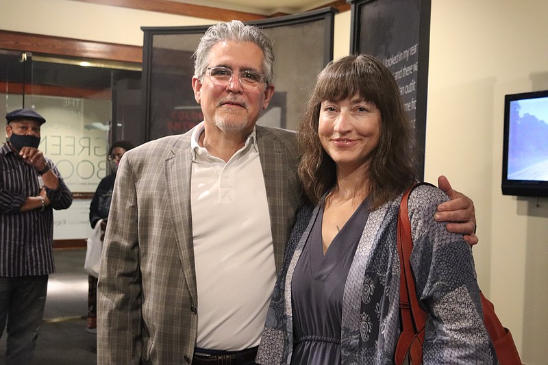 Bill Gatewood, director of the Old State House Museum, and his wife, Jen Fawkes, at the opening reception for the exhibition, “The Negro Motorist Green Book,” May 20, 2021, at Mosaic Templars   Cultural Center in Little Rock..(Arkansas Democrat-Gazette -- Helaine R. Williams)