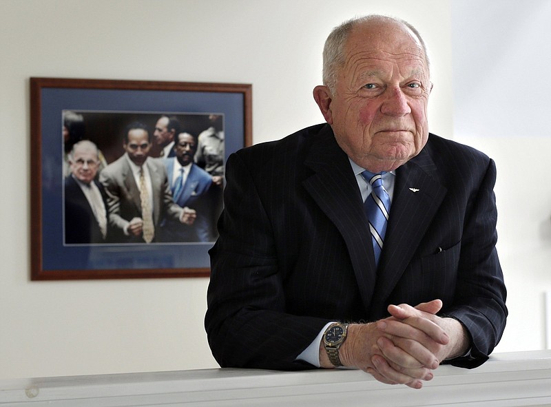 Defense attorney F. Lee Bailey sits in his office in 2014 in Yarmouth, Maine. Bailey died Thursday at 87. More photos at arkansasonline.com/64bailey/.
(AP file photo/Robert F. Bukaty)