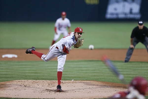 Nebraska Chance Hroch (13) pitches, Saturday, June 5, 2021 during the first inning in the second game of the NCAA Fayetteville Regional at Baum-Walker Stadium in Fayetteville. Check out nwaonline.com/210606Daily/ for the photo gallery. Nebraska Chance Hroch (13) pitches, Saturday, June 5, 2021 during the first inning in the second game of the NCAA Fayetteville Regional at Baum-Walker Stadium in Fayetteville. Check out nwaonline.com/210606Daily/ for the photo gallery.