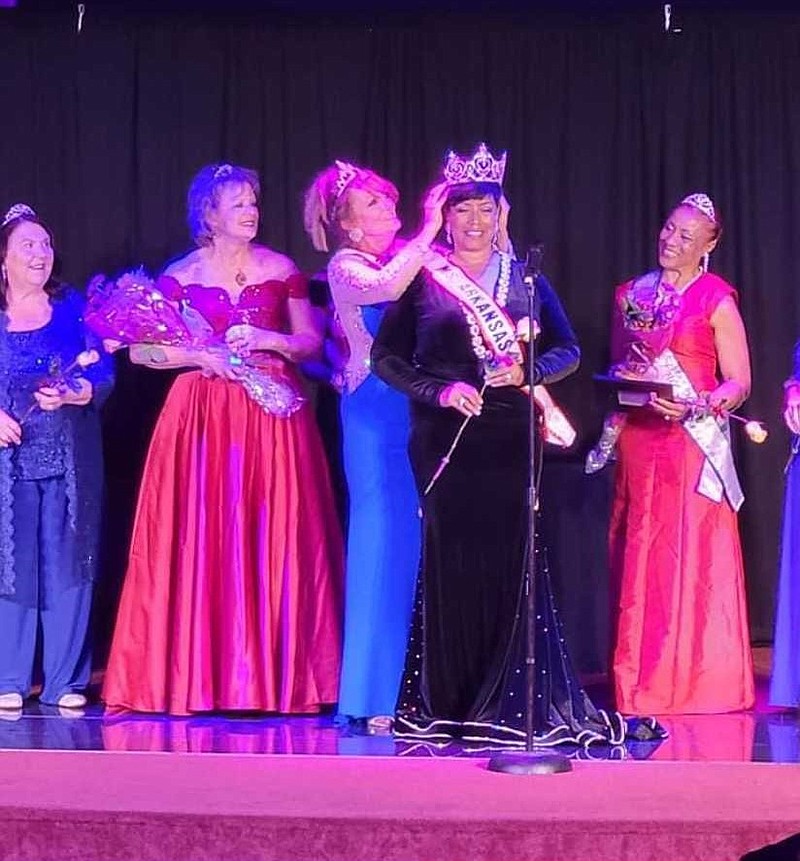 Janice Zarebski is crowned Ms. Arkansas Senior America at the pageant, which was held at Legendary Vapors Theatre in Hot Springs on June 5. (Contributed)