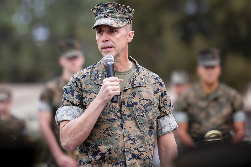 U.S. Marine Maj. Gen. Robert F. Castellvi is shown during a ceremony at Marine Corps Base Camp Pendleton in California in this Sept. 11, 2020, file photo. (Cpl. Jailine L. AliceaSantiago/U.S. Marine Corps via AP)