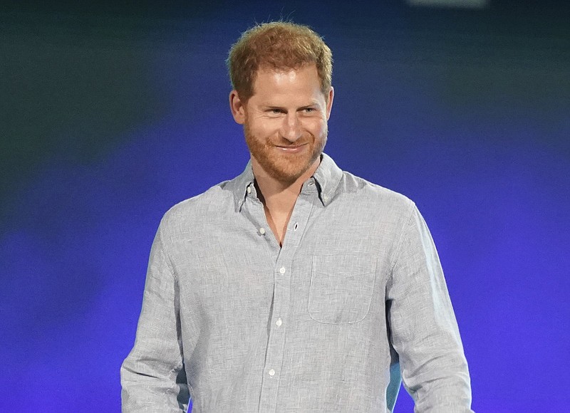 In this May 2, 2021, file photo, Prince Harry, Duke of Sussex, speaks at "Vax Live: The Concert to Reunite the World" in Inglewood, Calif. Prince Harry took a break from paternity leave to “spread the news” about his Invictus Games. 
(Photo by Jordan Strauss/Invision/AP, File)
