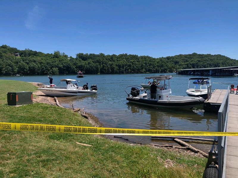 Dive teams were at the Prairie Creek Marina searching Beaver Lake on Monday June 14, 2021 searching for a possible drowning victim. (NWA Democrat-Gazette/CHARLIE KAIJO)....