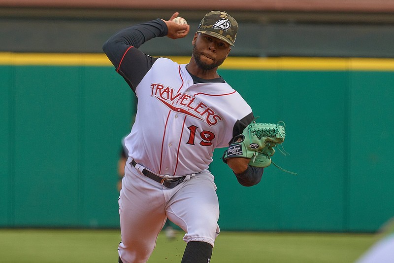 Arkansas Travelers pitcher Devin Sweet, who played collegiately at North Carolina Central, is one of only a few players in the professional ranks who came from historically Black colleges and universities.
(Arkansas Travelers/Mark Wagner)