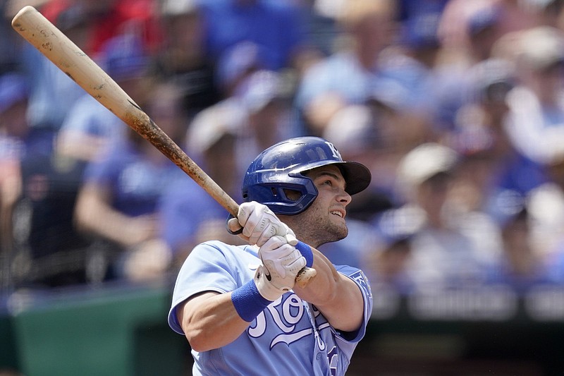 Former Arkansas Razorback Andrew Benintendi (shown), like Kevin Kopps, won the Dick Howser Trophy the year after a disappointment. Benintendi, who earned the award as a sophomore in 2015, played his freshman season after breaking a bone in his right hand and hit .276 with 1 home run and 27 RBI in 60 games.
(AP/Charlie Riedel)